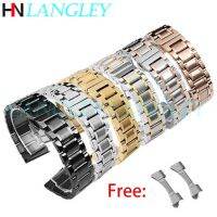 ❀∏♘ Stainless Steel Watch Band 14/15/16/17/18/19/20/21/22/23/24/26 Mm Width Watches Strap Bracelet Replacement Curved End Pieces