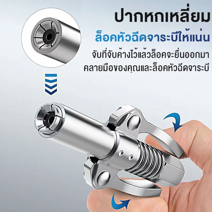 หัวฉีดจาระบีสำหรับรถยนต์-หัวอัดจารบี-แบบมือบีบ-น้ำมันแรงดันสูงหัวฉีด-หัวอัดจาระบีแรงดันสูง-หัวอัดจารบี-มือบีบล็อค-หัวล็อค-10000psi-หัวอัดจารบีแรงดันสูง