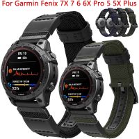 Quickfit 22 26mm płócienna opaska do Garmin Fenix 7X 7 6X 6 Pro 5X Plus 3 HR pasek do smartwatcha bransoletka ze skóry Watchband 2