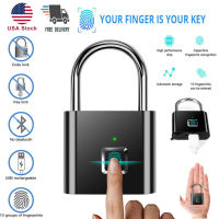 Smart Fingerprint Door Lock Keyless Anti-theft Security Padlock USB Rechargeable