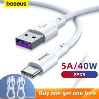 Baseus สายเคเบิลชนิด C 5A ที่ชาร์จไฟรวดเร็ว USB USB C สำหรับสายดาต้าข้อมูลสายชาร์จสาย USB C สำหรับ10 Pro 9