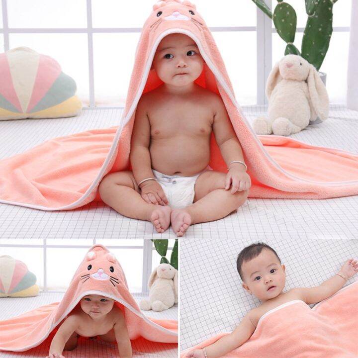 hotx-cw-baby-infant-cartoon-coral-fleece-newborn-blanket-with-hood-bathrobe-babys