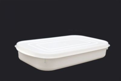 Lehome กล่องพลาสติกสีขาว กล่องข้าว ผลิตและนำเข้าจากญี่ปุ่น บรรจุ 800ml ขนาด 12x24x4cm วัสดุคุณภาพดี กล่องPP + ฝาPE HO-02-006500