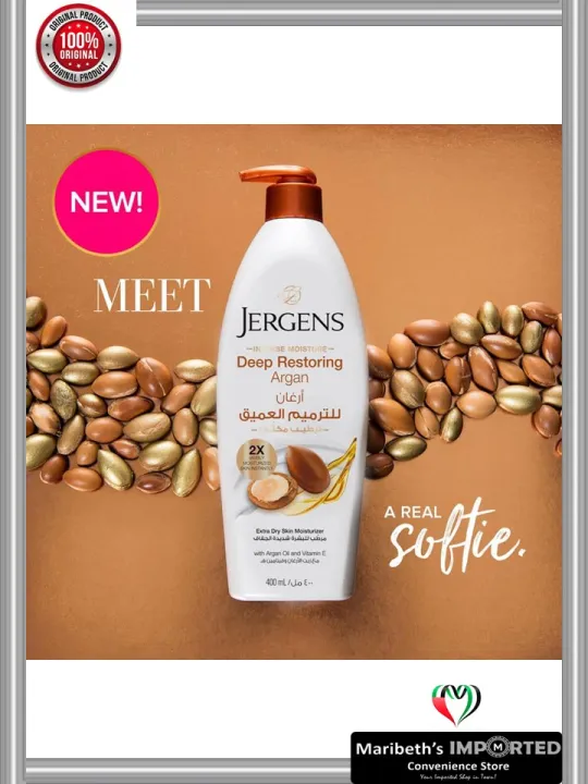 Jergens Deep Restoring Argan Moisturizer Body and Hand Lotion 400ml