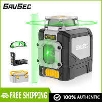 Savsec ระดับเลเซอร์ปรับระดับตัวเอง 360 °ลำแสงสีเขียวข้ามเส้นเครื่องมือเลเซอร์พร้อมโหมด Pluse รวมถึงฐานหมุนแม่เหล็ก