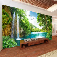 custom nature landscape photo wallpaper beautiful landscape painting mountain scenery waterfall self-adhesive mural wall papers home decor