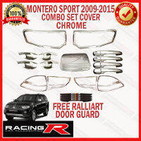 Montero Sport 2009ถึง2015 Garnish Cover Combo Set Chrome [ฟรี Ralliart DOOR GUARD ] 2010 2011 2012 2013 2014