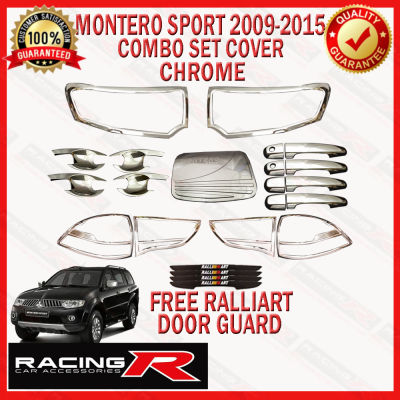 Montero Sport 2009ถึง2015 Garnish Cover Combo Set Chrome [ฟรี Ralliart DOOR GUARD ] 2010 2011 2012 2013 2014
