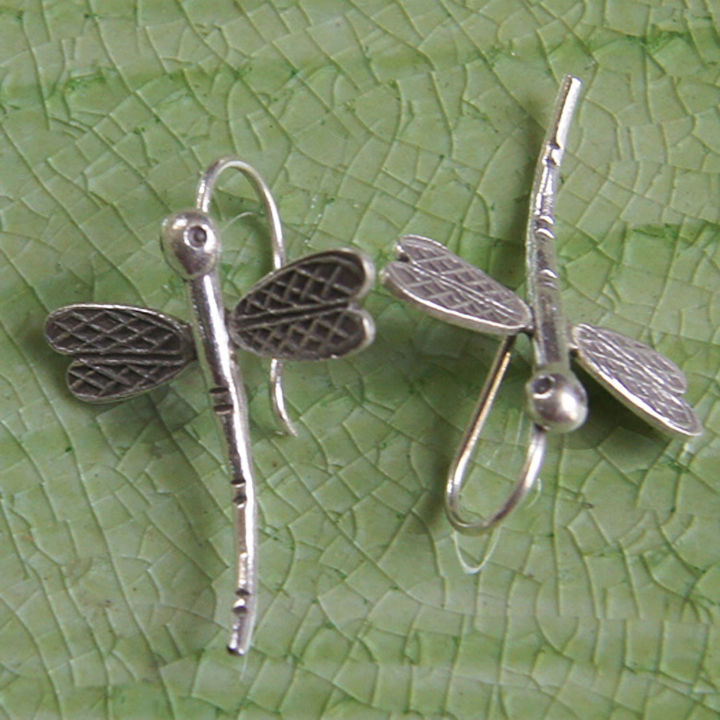 earrings-dragonfly-silver-karen-hill-tribe-a-valuable-gift-แมลงปอ-ของขวัญล้ำค่าสวยงาม-ตำหูเงินกระเหรี่ยงทำจากมือชาวเขา-มีลวดลายเด่น