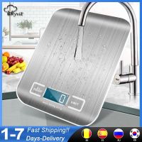 Kitchen Scale Digital Multi-function Stainless Steel Weighing Scale with LCD Display 5KG Electronic Scales Measuring Luggage Scales