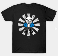 Classic Sans Retro Japanese Undertale T-Shirt Mens 100% Cotton Round Neck Short Sleeve T-Shirt