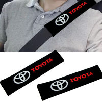 JC 2ชิ้นรถเข็มขัดนิรภัยฝาครอบป้องกันผ้าฝ้ายผ้าคาดเอวรองไหล่สำหรับ Toyota Corolla Yaris Rav4 Avensis Auris Camry C-Hr 86 Prius อุปกรณ์เสริมรถยนต์