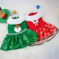 Small Dog Christmas Holiday Party Dress Cute Features Cartoon Pet Clothes Reusable Pet Accessories Soft And Comfortable Cat Coat Dresses