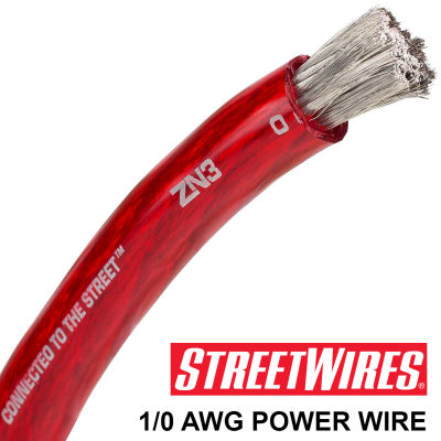 สายแบตเตอรี่ StreetWires ZN3-050R (Red) 1/0 AWG Power Cable ของแท้จากศูนย์ไทย / ร้าน All Cable