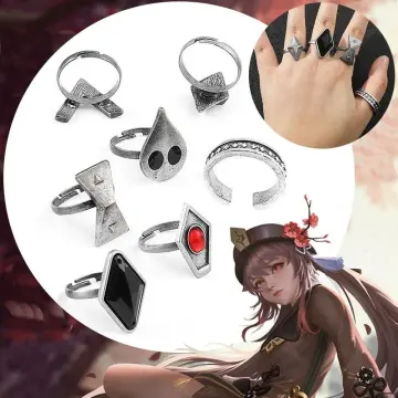 Genshin Impact Hutao Cosplay Rings Props Jewelry Halloween Cosplay  Accessories