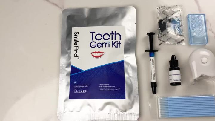Tooth Gem Set Glue Kit with UV Curing Light Dental Orthodontic Adhesive  Jewelry Diamond Crystals Ornament Direct Bonding System