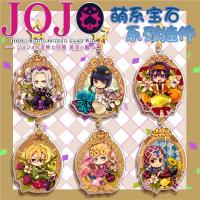 JoJo Bizarre Adventure Anime Keychain Giorno Giovanna Bruno Bucciarati Women Jjba Key Chain Acrylic Keyholder Pendant Ornament