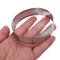 30 Pack Stainless Steel Tart Rings, Heat-Resistant Perforated Cake Mousse Ring,Cake Ring Mold,Round Cake Baking Tools