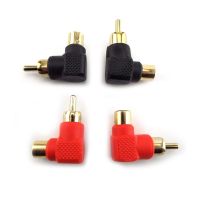 2/4/10 Buah 90 Derajat RCA Pria Ke Wanita Sudut Kanan Konektor Plug Adapter M/F Audio Adapter Berlapis Emas