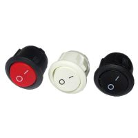 10Pcs Red Black White 20MM ON/OFF Round Rocker Toggle Switch 6A/250VAC 10A 125VAC Plastic Push Button Switch KCD1-105 WATTY Electronics