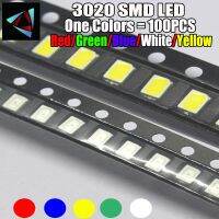 100PCS 3020 SMD LED light-emitting diode smd Red Yellow Blue Green White Warm Pink Orange cold 3.0*2.0*1.6MM super brightElectrical Circuitry Parts