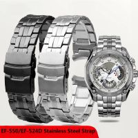 EF-550สายนาฬิกาข้อมือแท่งสแตนเลสสตีล EF-524สำหรับผู้ชายเหมาะกับชุด Fo Casio EDIFICE Ruer สายนาฬิกา22มม.