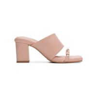 SHU PALETTE SOFT 2.5" DOUBLE SQUARE ROCKSTUDS HEELED SANDALS - PINK