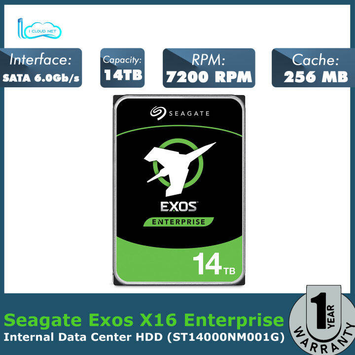 Seagate Exos X16 14TB 7200 RPM SATA 6Gb/s 256MB Cache 3.5-Inch