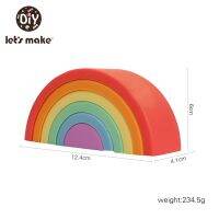 Let S Make Rainbow Baby Stacking Toys บล็อกการศึกษาบล็อก Montessori น่ารักบล็อกสร้างสรรค์ BPA Free ซิลิโคนเกรดอาหาร Toy