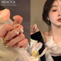 MIAOYA ต่างหูเพชรมุกแฟชั่นเกาหลีใต้สำหรับเป็นของขวัญวันเกิดของนักเรียนที่สวยงาม