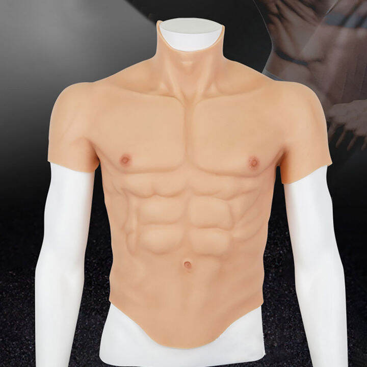 Fake Chest Muscle Belly Macho Soft Silicone Man Artificial Simulation Male Suit Fake Belly 4765