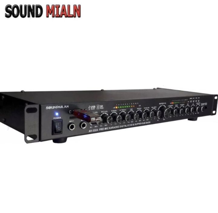 soundmilan-ปรีแอมป์-ปรีเพาเวอร์-ปรีคาราโอเกะ-ปรีแอมป์สำหรับเครื่องเสียงกลางแจ้ง-ระบบสเตอริโอ-มีบลูทูธ-แยกซัปอิสระ-เครื่องเสียง-รุ่น-av-3324