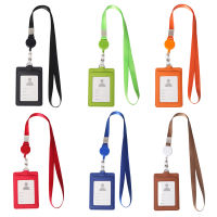 [Ready Stock] Women Men Badge Cards Cover PU Leather Bus Card Case Retractable Lanyard Credit Card Holder Office Work Exhibition Visitor Pass Visit Door Identity High Quality Bank CardMulticolor