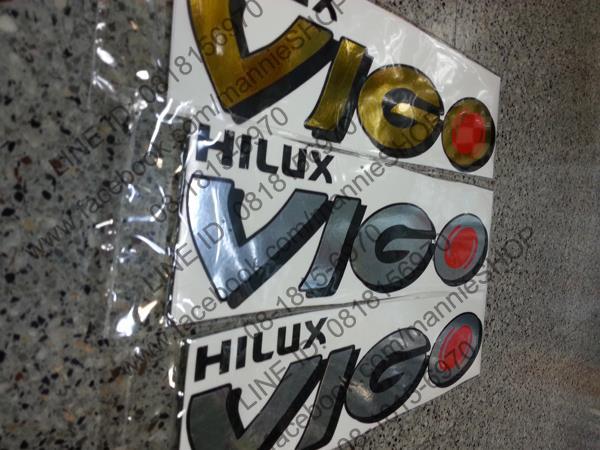 สติ๊กเกอร์งานตัดคอมพิวเตอร์-สำหรับติดแก้มท้ายรถ-toyota-hilux-vigo-คำว่า-hilux-vigo-ติดรถ-แต่งรถ-sticker-โตโยต้า-ไฮลักซ์-วีโก้-หลายสี-สีสุ่ม-สวย-งานดี