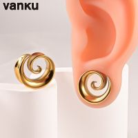 Vanku 2ชิ้นใหม่จิวระเบิดหูสแตนเลสสตีลแบบเรียบตัวขยายปลั๊กห่วงเจาะอัญมณีอัญมณีประดับร่างกายร่างกาย