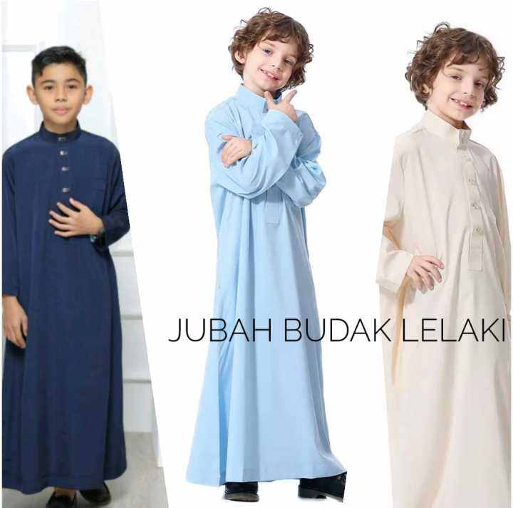 Jubah Budak Lelaki Berkolar Boys Jubah Cotton Eksklusif Jubah Imam