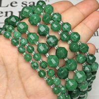 Natural Stone Faceted Green Chalcedony Jades Round Loose Spacer Beads For Jewelry Making Diy Handmade Bracelet Necklace 6810MM
