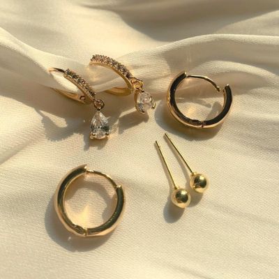 utter - shiny gold earring (เชต 6 ชิ้น) บริการเก็บเงินปลายทาง