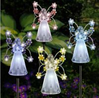 New Solar Angel Lights Outdoor Garden Decoration Landscape Housewarming Gift Cemetery Led Stake Lawn Yard Patio Solar Night Lamp