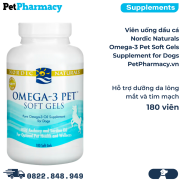 Dầu cá Nordic Naturals Omega-3 Pet Soft Gels Supplement for Dogs 180 viên