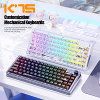 K75ที่กำหนดเองวิศวกรรมคีย์บอร์ดเกมใส81คีย์ RGB คีย์บอร์ดแบบมีสายสลับร้อนใบ้แป้นพิมพ์สำหรับคอมพิวเตอร์แล็ปท็อปพีซี