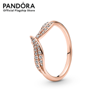 Pandora Rose Leaves Pandora Rose ring with clear cubic zirconia เครื่องประดับ แหวน แหวนโรสโกลด์ สีโรสโกลด์ แหวนสีโรสโกลด์ แหวนแพนดอร่า แพนดอร่า