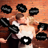 10Pcs DIY Photo Booth Props Mustache on a Stick Black Chalkboard Stick For Wedding Birthday Party