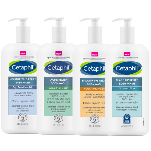 CETAPHIL Body Wash Moisturizing Relief Body Wash FlareUp Relief Smoothing Relief