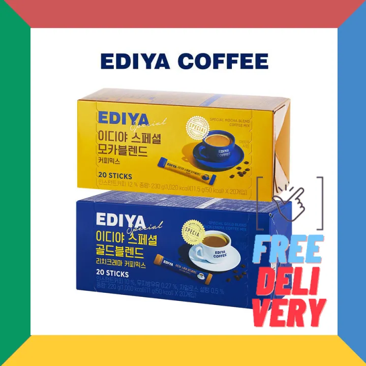 【EDIYA COFFEE】Coffee Mix Special Mocha / Gold blend 20 sticks , 2types ...