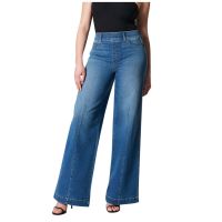 Seamed Front Wide Leg Jeans Straight Leg Women S Jeans Stylish Stretch Fit High Waist Baggy Jeans Vintage Indigo Lounge Pants