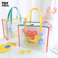 [COD] Ins bear large-capacity jelly bag summer portable hand Korean cartoon pvc female practical