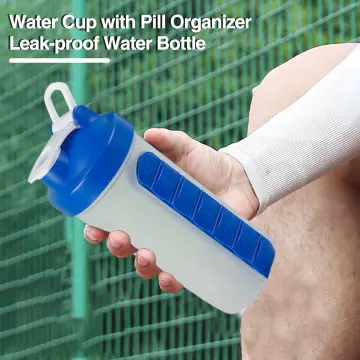 2 In 1 600ml 7 Grids Medicine Box Water Cup Sports Plastic Water