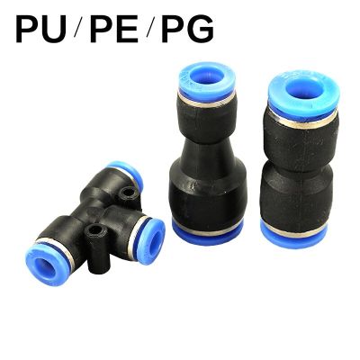 Pipe Fitting PU4 6 8 10 12 Hose Connector Pneumatic Quick Connector PG6-4 PG6-8 PG6-10 For Air water Hose Tube Push in Straight Pipe Fittings Accessor