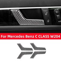 For Mercedes Benz W204 2007-2013 Car Interior Door Handle Decorative Sticker Cover Carbon Fiber Interior Modification Accessorie